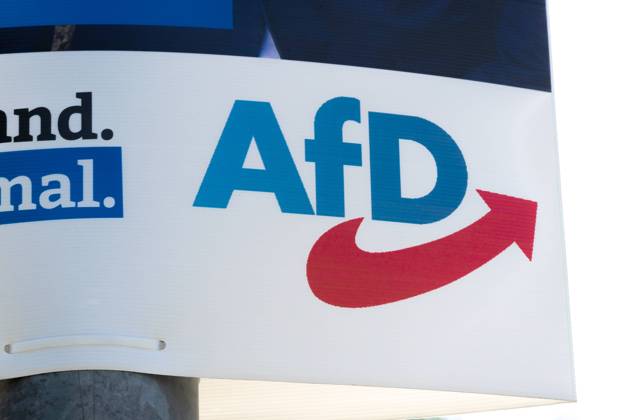 AfD (Alternative für Deutschland) deutsche politische Partei hat Ihre Wahlplakate zur Bundestagswahl in der Stadt aufgehangen