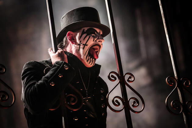 King Diamond Musician and lead vocalist King Diamond live on stage at the heavy metal festival Copenhell 2013. On stage King Diamond uses a microphone handle consisting of a femur bone and a tibia bone in the shape of a cross. Denmark 16 06 2013. Copenhagen Denmark  Copyright: xGonzalesxPhoto ChristianxHjorthx