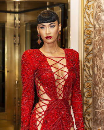 Met Gala 2021 departures from The Pierre hotel Megan Fox wearing dress by in the Peter Dundas departs The Pierre Hotel for the 2021 Met Gala Celebrating In America: A Lexicon Of Fashion. New York New York United States Copyright: LevxRadin