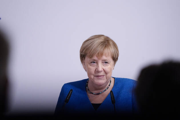 Verleihung des Margot-Friedlaender-Preis 2021 Aktuell,20.09.2021,Berlin, Bundeskanzlerin Dr. Angela Merkel im Portrait bei Ihrer Laudation bei der Verleihung des Margot Friedlaender Preis Berlin Berlin Deutschland