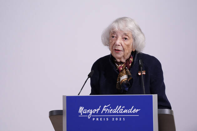 Verleihung des Margot-Friedlaender-Preis 2021 Aktuell,20.09.2021,Berlin, Margot Friedlaender bei ihrer Rede bei der Verleihung des Margot-Friedlaender-Preise 2021 Berlin Berlin Deutschland