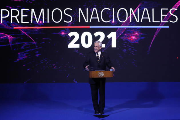 Santiago, September 22, 2021 The President of the Republic, Sebastian Pinera, heads the official ceremony of the 2021 National Awards Dragomir Yankovic Aton Chile, Santiago Chile Aton Chile Aton 545391  Copyright: DRAGOMIRxYANKOVIC ATONxCHILE