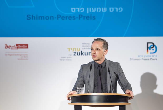 Bundesaussenminister Heiko Maas, SPD, im Rahmen der Verleihung des Shimon-Peres-Preises im Roten Rathaus. Berlin, 11.08.2021. Berlin Deutschland