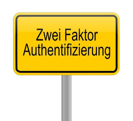 yellow two Factor Authentication Sign - in german illustration, 13.10.2020, Copyright: xwwwebmeisterx Panthermedia27420719