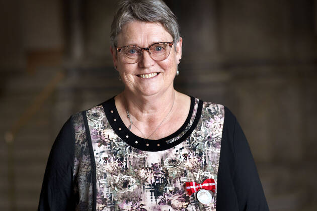 Dänemark, Medal of Merit Verdienstorden Verleihung in Kopenhagen Overlaerer paa Randers Specialskole Karin Skovboe, OErsted , takkede for Fortjenstmedaljen ved audiensen paa Christians slot. mandag den 18 oktober 2021 , Copenhagen Copyright: KeldxNavntoft KeldxNavntoftx COP101 spdk20211018-152054-L