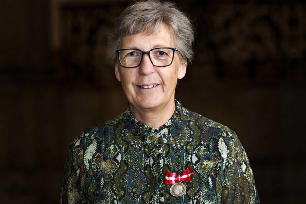 Dänemark, Medal of Merit Verdienstorden Verleihung in Kopenhagen Konsulent i Gaeldsstyrelsen , Merete Hansen, Lundby, takkede for Fortjenstmedaljen ved Audiensen paa Christians slot. mandag den 18 oktober 2021 , Copenhagen Copyright: KeldxNavntoft KeldxNavntoftx COP101 spdk20211018-152142-L
