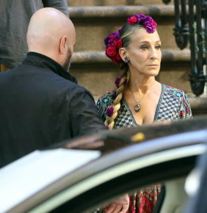 October 20, 2021.Sarah Jessica Parker, shooting on set of HBOMax Sex and the City reboot series And Just Like That in New York October 20, 2021 Copyright: xRWx