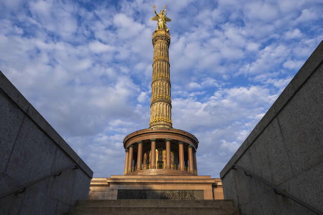Germany, Berlin, Victory Column standing against cloudys ABOF00749