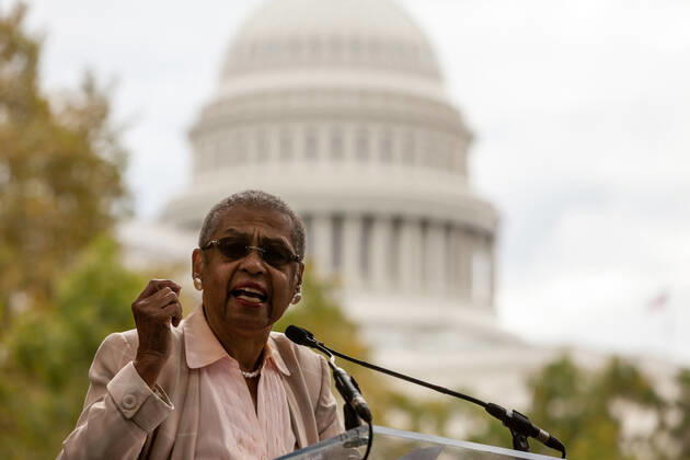 3-day relay for voting rights ends with rally at US Capitol Eleanor Holmes Norton, DC s non-voting delegate to Congress, speaks during a rally at the end of a relay for voting rights at the US Capitol. Protesters began the relay in West Virginia and walked or biked for the 3 days to the US Capitol. Protesters are demanding that Congress pass legislation protecting the right to vote for all Americans. Washington District of Columbia United States Copyright: xAllisonxBaileyx bailey-3dayrela211023_nplhL