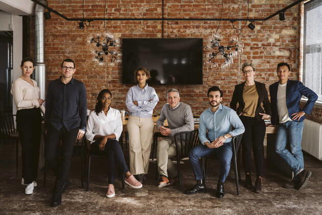 Portrait of multi-ethnic business team in board room at office Sweden, Stockholm, model released, property released Copyright: xMaskotx , MA89590