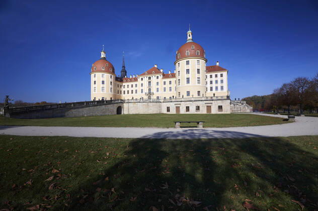 Das Schloss Moritzburg. Moritzburg, 30.10.2021