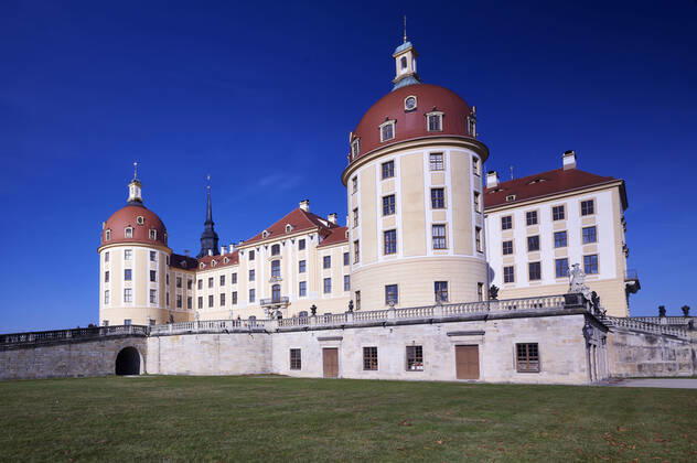 Das Schloss Moritzburg. Moritzburg, 30.10.2021