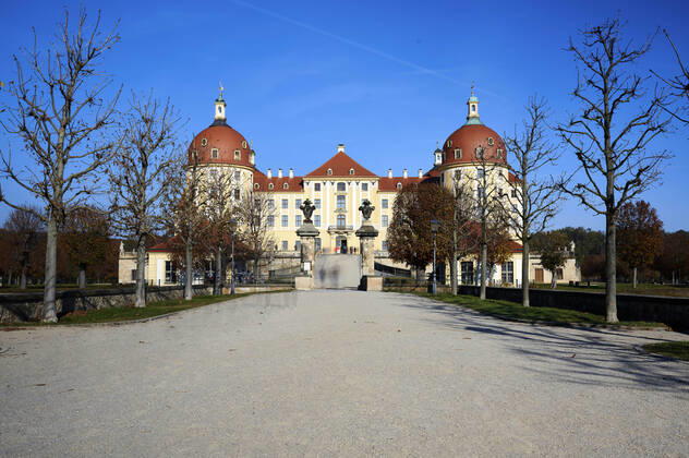 Das Schloss Moritzburg. Moritzburg, 30.10.2021
