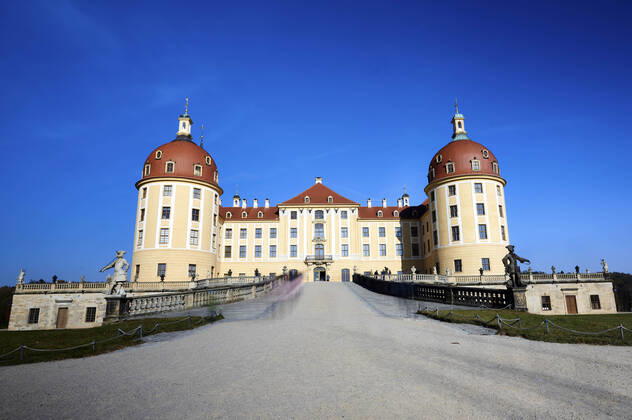 Das Schloss Moritzburg. Moritzburg, 30.10.2021