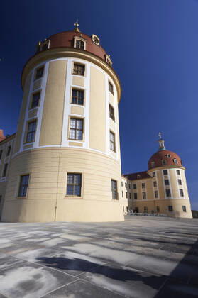 Das Schloss Moritzburg. Moritzburg, 30.10.2021