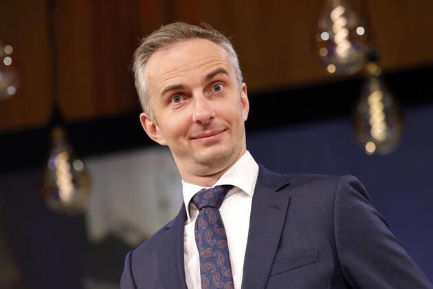 Jan Böhmermann bei der Verleihung des Hanns-Joachim-Friedrichs-Preises 2021 im WDR Funkhaus. Köln, 04.11.2021