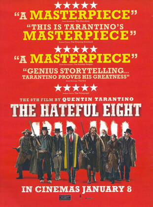 THE HATEFUL EIGHT US 2015 THE HATEFUL EIGHT US 2015 L-R DEMIAN BICHIR, MICHAEL MADSEN, WALTON GOGGINS, SAMUEL L JACKSON, KURT RUSSELL, BRUCE DERN, JENNIFER JASON LEIGH, TIM ROTH Date: 2015. Strictly editorial use only in conjunction with the promotion of the film. Credit line mandatory. This image is copyright of the film company and is supplied under the terms of issue as film still. No commercial or book cover use permitted without prior consent from the film company. Mandatory credit line: Courtesy Ronald Grant Mary Evans