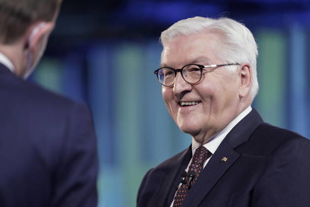 Verleihung des Deutschen Zukunftspreis 2021, Preis des Bundespraesidenten fuer Technik und Innovation Aktuell, 17.11.2021, Berlin, Frank-Walter Steinmeier im Portrait bei der Siegerehrung beim Deutschen Zukunftspreis 2021 bei der Verleihung durch den Bundespraesidenten Berlin Berlin Deutschland