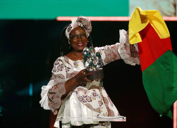 Laureate Marthe Wandou, Cameroon, at the 2021 Right Livelihood Award ceremony at Cirkus, in Stockholm, Sweden on December 01, 2021 Wandou received the prize for building a model of community based child protection in the face of terrorist insurgency and gender based violence in the Lake Chad region of Cameroon Stockholm Sweden x1037x,  Copyright: xSörenxAnderssonx xTTx SWEDEN RIGHT LIVELIHOOD AWARD