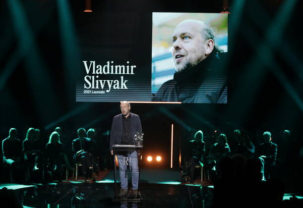 Laureate Vladimir Slivyak, Russia, at the 2021 Right Livelihood Award ceremony at Cirkus, in Stockholm, Sweden on December 01, 2021 Slivyak received the prize for his defence of the environment and for helping to ignite grassroots opposition to the coal and nuclear industries in Russia Stockholm Sweden x1037x,  Copyright: xSörenxAnderssonx xTTx SWEDEN RIGHT LIVELIHOOD AWARD