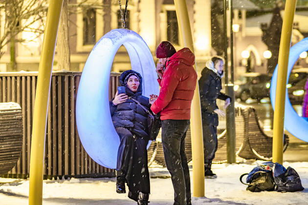 Russia, Moscow. A landscape park by the Paveletskaya Plaza Shopping Mall. KonstantinxKokoshkin