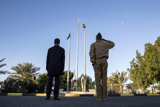 December 23, 2021, Roma, Italia: Italian Foreign Minister Luigi Di Maio meets the continent of the Italian soldiers of the Ali Al Salem military base, during the mission to Kuwait, Kuwait, 23 December 2021. ANSA ANGELO CARCONI Roma Italia - ZUMAa110 20211223_zaf_a110_014 Copyright: xAngeloxCarconix