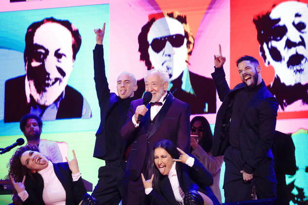 Dieter Hallervorden in der Silvestershow Celebrate at the Gate - Willkommen 2022 am Brandenburger Tor. Berlin, 31.12.2021