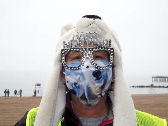 January 1, 2022, New York, New York, USA: January 1, 2022 New York , Coney Island Polar Bear Plunge. This year the Polar Bear Plunge returned after last year s Covid outbreak. Revelers enjoy the water. New York USA - ZUMAct2_ 20220101_zaf_ct2_017 Copyright: xBrucexCotlerx