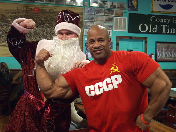 January 1, 2022, New York, New York, USA: January 1, 2022 New York , Coney Island Polar Bear Plunge. This year the Polar Bear Plunge returned after last year s Covid outbreak. Revelers enjoy the water..Victor Martinez retired international federation of BodyBuilders professional BodyBuilder and runner up in the Mr. Olympia contest and a winner of the Arnold Classic. New York USA - ZUMAct2_ 20220101_zaf_ct2_123 Copyright: xBrucexCotlerx