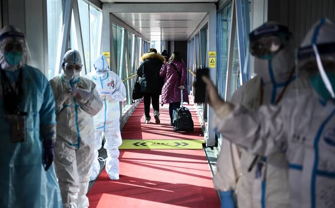 China Coronavirus Daily Life 6751658 01.02.2022 Employees wearing protective gears are seen at the Beijing Daxing International Airport ahead of the 2022 Beijing Winter Olympics, in China. Alexey Filippov Sputnik Beijing China  Copyright: xAlexeyxFilippovx