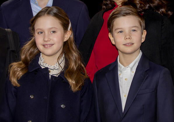 Bilder des Jahres 2022, Entertainment 02 Februar Entertainment Themen der Woche KW05 Entertainment Bilder des Tages 06-02-2022 Denmark Prince Vincent and Princess Josephine arriving for the TV2 birthday show, Mary 50 we celebrate Denmark crown princess, at the Vilhelm Lauritzen Termitteln in Kastrup. Â  Copyright: xPPEx