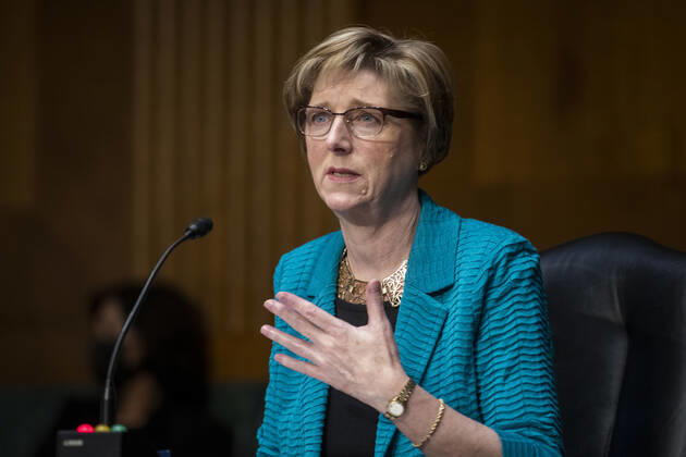 News Bilder des Tages February 8, 2022, Washington, District of Columbia, USA: Laura Farnsworth Dogu appears before a Senate Committee on Foreign Relations hearing for her nomination to be Ambassador to the Republic of Honduras, in the Dirksen Senate Office Building in Washington, DC, Tuesday, February 8, 2022 Washington USA - ZUMAs152 20220208_zaa_s152_046 Copyright: xRodxLamkeyx