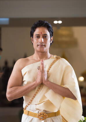 February 10, 2022, Bangkok, Thailand: Famous Indian actor, Gagan Malik seen before his Buddhist monk ordination ceremony at Wat That Thong in Bangkok..Indian actor Gagan Malik, won the Best Actor Award in the World Buddhist Film Festival organised by the United Nations for his role as Lord Buddha in Sri Siddhartha Gauthama. Bangkok Thailand - ZUMAs197 20220210_zaa_s197_045 Copyright: xAdisornxChabsungnoenx