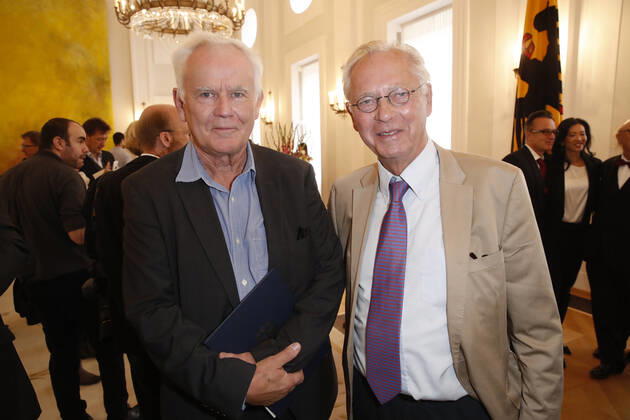 Preisträger Jim Rakete mit Uwe-Karsten Heye Ordensverleihung zum Tag der Deutschen Einheit am 2. Oktober 2018 im Schloss Bellevue in Berlin Copyright: xVISTAPRESSx xG.xChlebarov