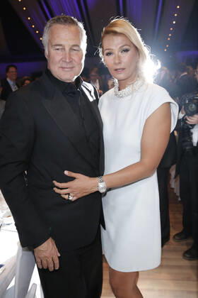 Franziska van Almsick mit Jürgen B. Harder Verleihung 19. Radio Regenbogen Award 22. April 2016 im Europa-Park Confertainment Center in Rust Copyright: xVISTAPRESSx xG.xChlebarov