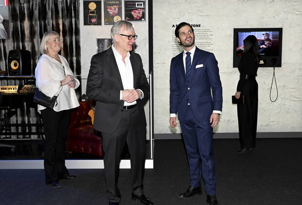 Ingmarie Halling, Klas Bergling, Prince Carl Philip and Princess Sofia at the inauguration of the Avicii experience in Stockholm, Sweden, Feb 24, 2022 STOCKHOLM SWEDEN x10070x,  Copyright: xJessicaxGow TTx AVICII EXPERIENCE
