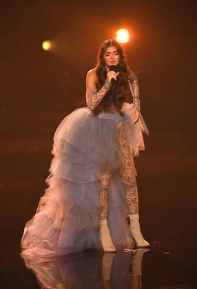EUROVISION AUSTRALIA FINAL, Charley is seen performing the song I Suck at Being Lonely during the Eurovision Australia Decides 2022 final at the Gold Coast Convention and Exhibition Centre on the Gold Coast, Saturday, February 26, 2022. ( NO ARCHIVING, EDITORIAL USE ONLY, NO USE IN BOOKS WITHOUT CONSENT GOLD COAST QLD AUSTRALIA  Copyright: xDARRENxENGLANDx 20220226001628330989