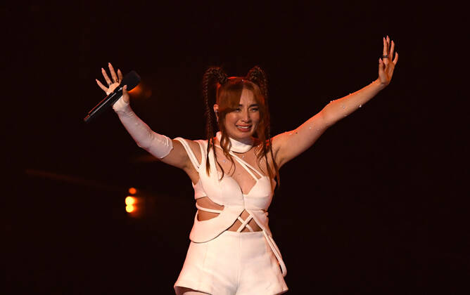 EUROVISION AUSTRALIA FINAL, Jaguar Jonze is seen performing the song Little Fires during the Eurovision Australia Decides 2022 final at the Gold Coast Convention and Exhibition Centre on the Gold Coast, Saturday, February 26, 2022. ( NO ARCHIVING, EDITORIAL USE ONLY, NO USE IN BOOKS WITHOUT CONSENT GOLD COAST QLD AUSTRALIA Copyright: xDARRENxENGLANDx 20220226001628336424