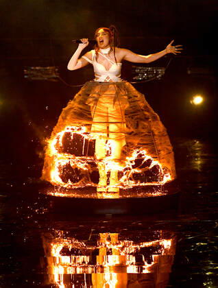 EUROVISION AUSTRALIA FINAL, Jaguar Jonze is seen performing the song Little Fires during the Eurovision Australia Decides 2022 final at the Gold Coast Convention and Exhibition Centre on the Gold Coast, Saturday, February 26, 2022. ( NO ARCHIVING, EDITORIAL USE ONLY, NO USE IN BOOKS WITHOUT CONSENT GOLD COAST QLD AUSTRALIA Copyright: xDARRENxENGLANDx 20220226001628342226