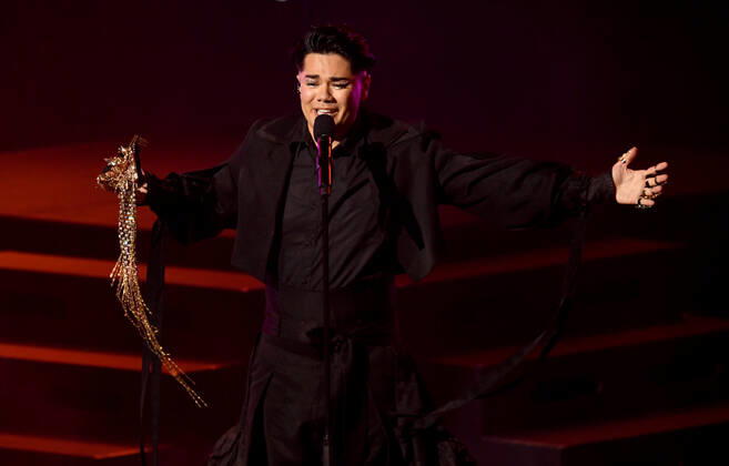 EUROVISION AUSTRALIA FINAL, Sheldon Riley is seen performing the song Not The Same during the Eurovision Australia Decides 2022 final at the Gold Coast Convention and Exhibition Centre on the Gold Coast, Saturday, February 26, 2022. Sheldon Riley has been named as the winner of Eurovision Australia Decides 2022. ( NO ARCHIVING, EDITORIAL USE ONLY, NO USE IN BOOKS WITHOUT CONSENT GOLD COAST QLD AUSTRALIA  Copyright: xDARRENxENGLANDx 20220226001628350339