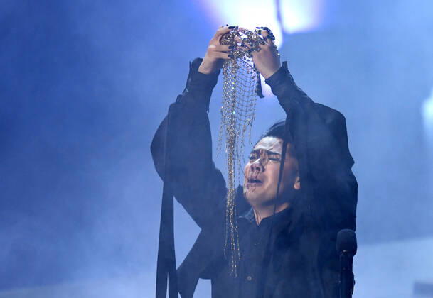 EUROVISION AUSTRALIA FINAL, Sheldon Riley is seen performing the song Not The Same during the Eurovision Australia Decides 2022 final at the Gold Coast Convention and Exhibition Centre on the Gold Coast, Saturday, February 26, 2022. Sheldon Riley has been named as the winner of Eurovision Australia Decides 2022. ( NO ARCHIVING, EDITORIAL USE ONLY, NO USE IN BOOKS WITHOUT CONSENT GOLD COAST QLD AUSTRALIA  Copyright: xDARRENxENGLANDx 20220226001628357482