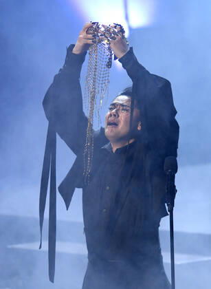 EUROVISION AUSTRALIA FINAL, Sheldon Riley is seen performing the song Not The Same during the Eurovision Australia Decides 2022 final at the Gold Coast Convention and Exhibition Centre on the Gold Coast, Saturday, February 26, 2022. Sheldon Riley has been named as the winner of Eurovision Australia Decides 2022. ( NO ARCHIVING, EDITORIAL USE ONLY, NO USE IN BOOKS WITHOUT CONSENT GOLD COAST QLD AUSTRALIA  Copyright: xDARRENxENGLANDx 20220227001628357721