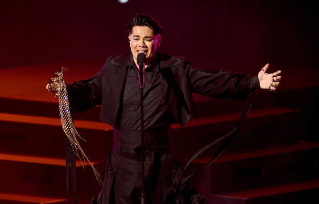 EUROVISION AUSTRALIA FINAL, Sheldon Riley is seen performing the song Not The Same during the Eurovision Australia Decides 2022 final at the Gold Coast Convention and Exhibition Centre on the Gold Coast, Saturday, February 26, 2022. Sheldon Riley has been named as the winner of Eurovision Australia Decides 2022. ( NO ARCHIVING, EDITORIAL USE ONLY, NO USE IN BOOKS WITHOUT CONSENT GOLD COAST QLD AUSTRALIA  Copyright: xDARRENxENGLANDx 20220227001628360129