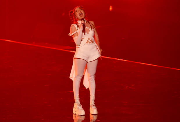 EUROVISION AUSTRALIA FINAL, Jaguar Jonze is seen performing the song Little Fires during the Eurovision Australia Decides 2022 final at the Gold Coast Convention and Exhibition Centre on the Gold Coast, Saturday, February 26, 2022. ( NO ARCHIVING, EDITORIAL USE ONLY, NO USE IN BOOKS WITHOUT CONSENT GOLD COAST QLD AUSTRALIA Copyright: xDARRENxENGLANDx 20220227001628432567