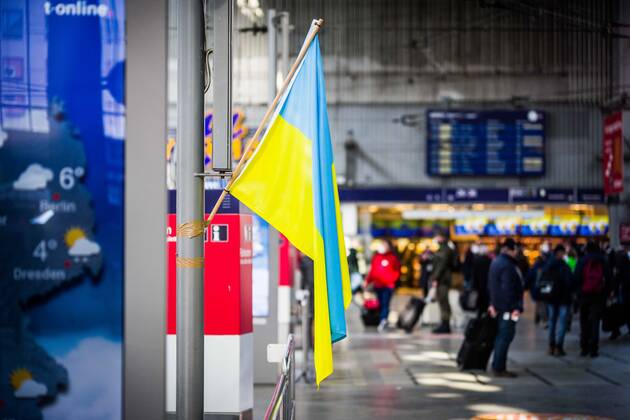 March 4, 2022, Munich, Bavaria, Germany: With officially one million externally displaced and many more in Ukraine internally displaced, the European Union has relaxed entry and travel requirements in order to distribute those fleeing the war. The city of Munich, Germany was one of the major destinations for the 2015 refugee crisis and due to this Caritas and the Bahnhofsmission have mobilized to give the refugees information and a short-term place to stay. Currently, many refugees are from Kharkiv and they detail the horrors they say before fleeing their homes. Munich Germany - ZUMAb160 20220304_zbp_b160_003 Copyright: xSachellexBabbarx
