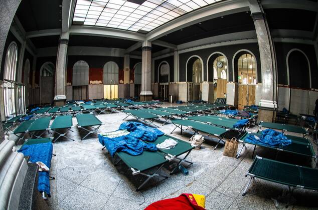 March 4, 2022, Munich, Bavaria, Germany: With officially one million externally displaced and many more in Ukraine internally displaced, the European Union has relaxed entry and travel requirements in order to distribute those fleeing the war. The city of Munich, Germany was one of the major destinations for the 2015 refugee crisis and due to this Caritas and the Bahnhofsmission have mobilized to give the refugees information and a short-term place to stay. Currently, many refugees are from Kharkiv and they detail the horrors they say before fleeing their homes. Munich Germany - ZUMAb160 20220304_zbp_b160_021 Copyright: xSachellexBabbarx