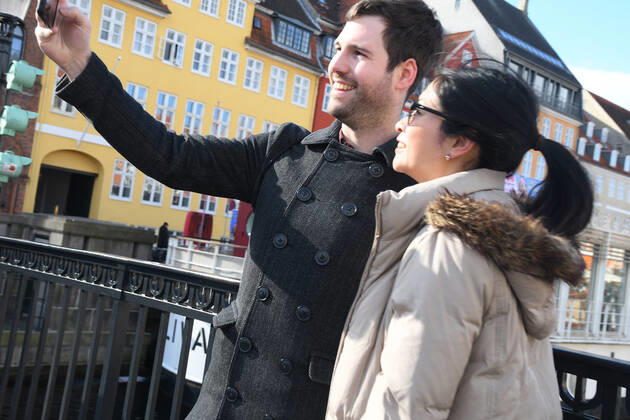Copenhagen Denmark.06..March 2022 .Torits enjoy sun shine weather boat cruising enjoy food and drinks at cafe adn bars and restaurant on Nyhavn canal in danish capital. (Photo..Francis Dean Dean Pictures)