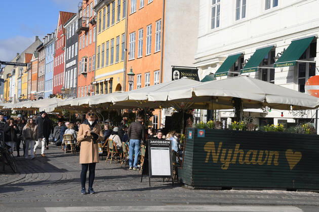 Copenhagen Denmark.06..March 2022 .Torits enjoy sun shine weather boat cruising enjoy food and drinks at cafe adn bars and restaurant on Nyhavn canal in danish capital. (Photo..Francis Dean Dean Pictures)