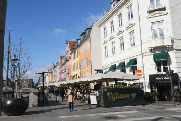 Copenhagen Denmark.06..March 2022 .Torits enjoy sun shine weather boat cruising enjoy food and drinks at cafe adn bars and restaurant on Nyhavn canal in danish capital. (Photo..Francis Dean Dean Pictures)