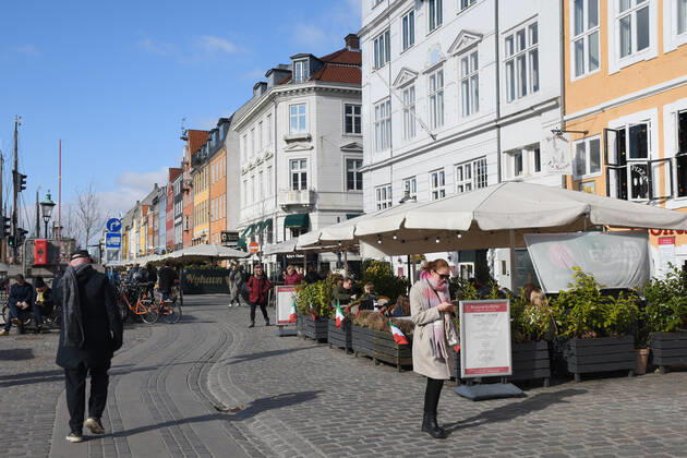 Copenhagen Denmark.06..March 2022 .Torits enjoy sun shine weather boat cruising enjoy food and drinks at cafe adn bars and restaurant on Nyhavn canal in danish capital. (Photo..Francis Dean Dean Pictures)